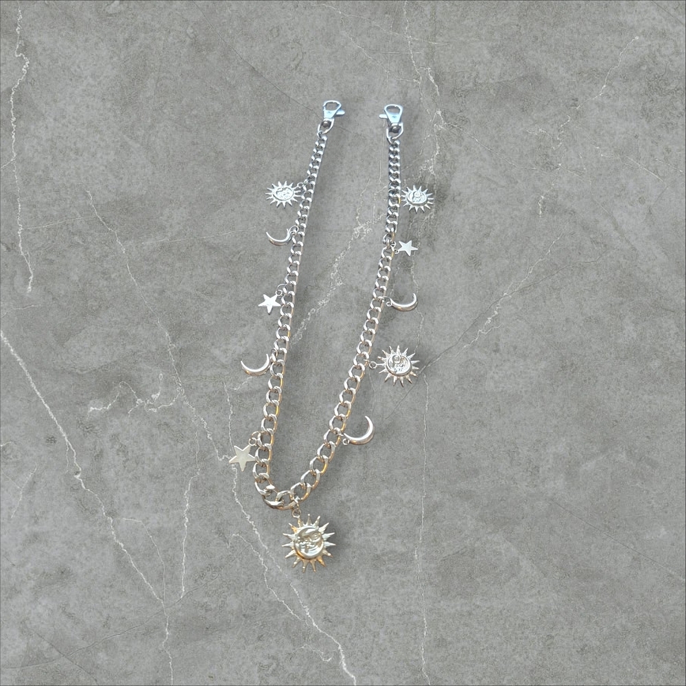 Celestial Silver Charm Necklace Or Beltloop Jewerly 22.5"